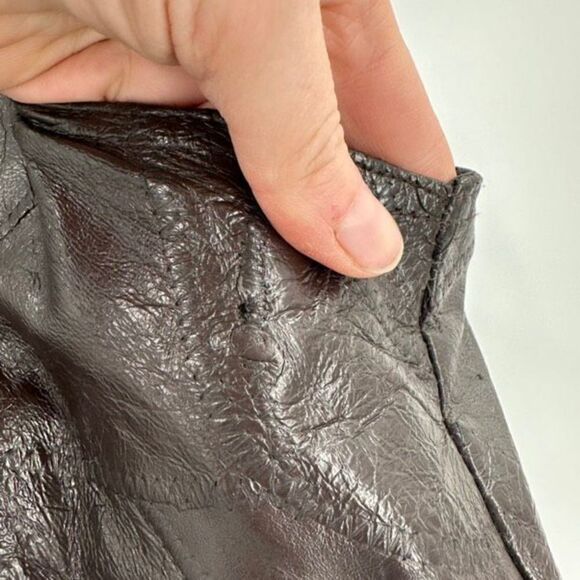 Vintage Direct Source Men's Leather Lined‎ Sleeveless Vest Patchwork Brown Large - Picture 7 of 13